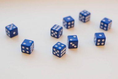 Group of 9 dice on white background clipart