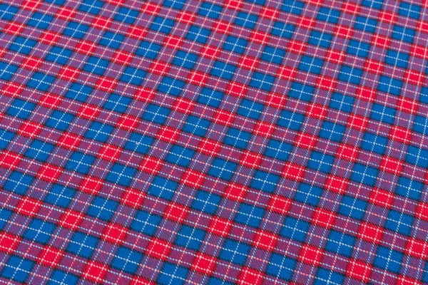 Fabric in cage with red blue, texture, background, pattern. — Stock Image Fabric in cage with red blue, texture, background, pattern. Royalty Free Stock Photos