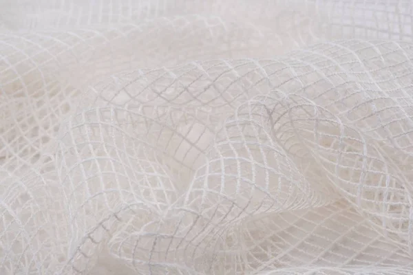 Tecido uma malha é branco, textura, fundo, padrão . — Fotografia de Stock