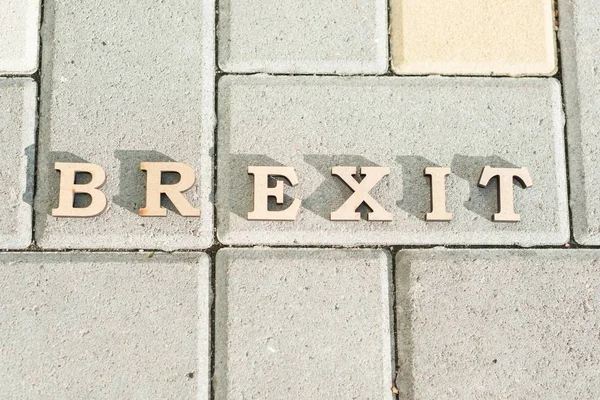 Storbritannien utträde ur Europeiska unionen, Brexit ordet abstrakt i vintage bokstäver — Stockfoto