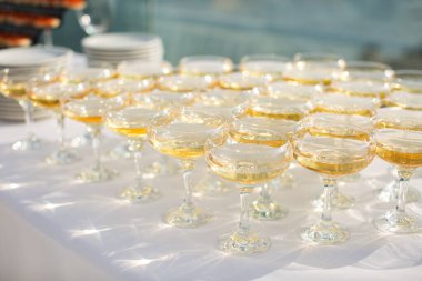 Yeni evliler için şampanyalı güzel bir tepe..