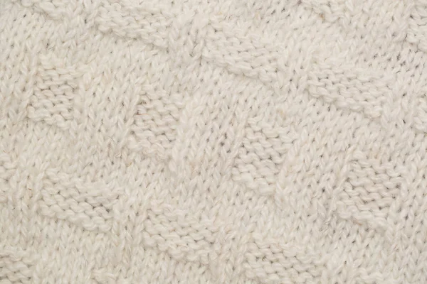 Tissu tricoté texture de fond est blanc. Ornement . — Photo