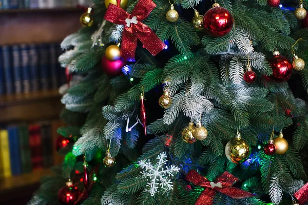 Christmas tree with toys and balls. New Year. — Stock Photo, Image