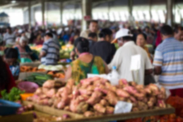 Selection of vegetables from the farmers market in Mauritius. The Indian national market. blurred.