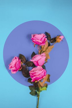 Dekoratif grafiklerle rengarenk bir arka planda bahar renkli çiçekler