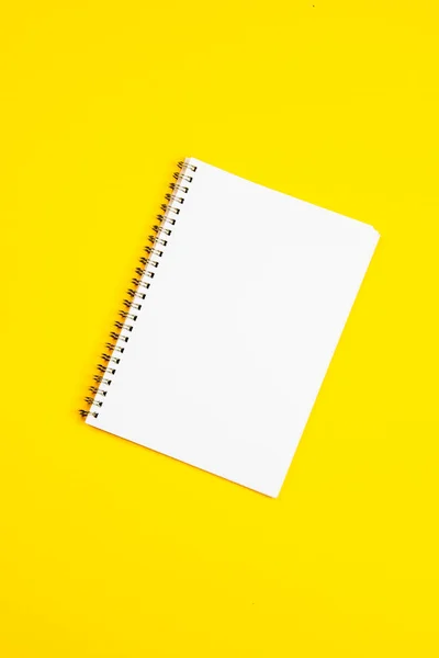 Empty White Paper Page Yellow Background — Stock Photo, Image