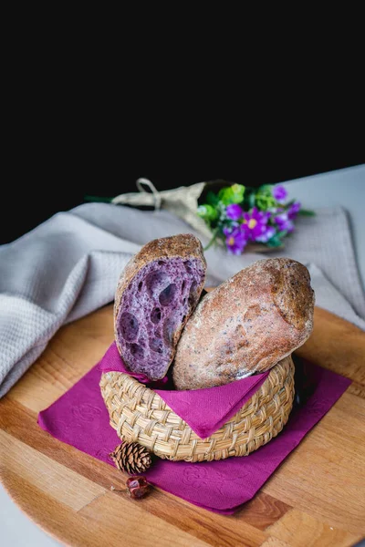 Fresh homemade pastry on a piece of wood