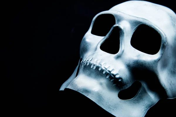 Máscara Crânio Branco Fundo Preto — Fotografia de Stock