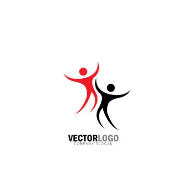 iki arkadaş birlikte vektör logo simge trendy düz stil Isola içinde