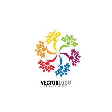 dostluk, bağ, birlikte organik insanlar logo daire, ağaç l