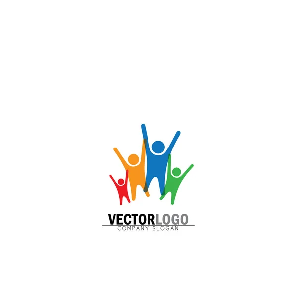 Vetor de família logotipo ícone na moda estilo plano isolado em branco b — Vetor de Stock