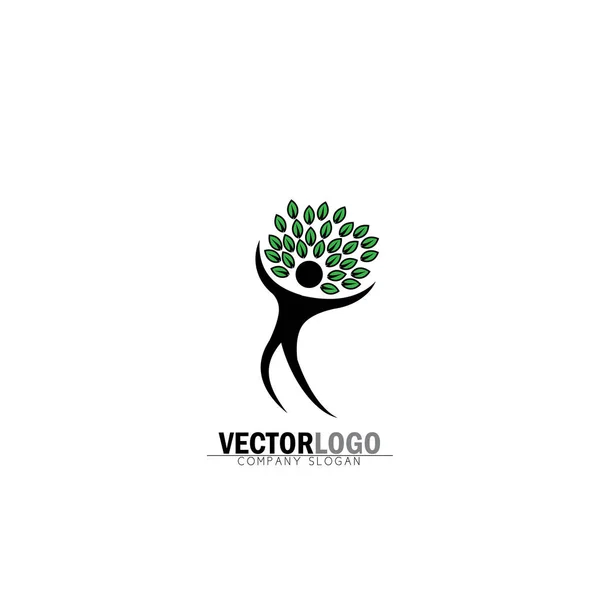 Menschen Baum Vektor Logo-Symbol in trendigen flachen Stil isoliert auf wh — Stockvektor
