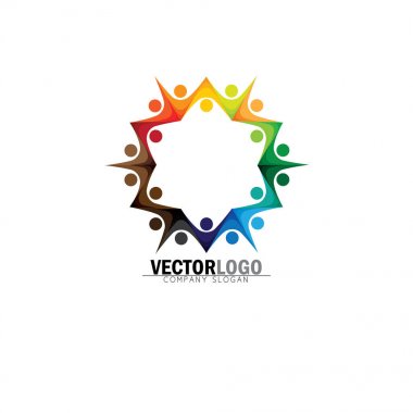 İnsanların birlikte - birlik, ortaklık işareti vektör simgesi