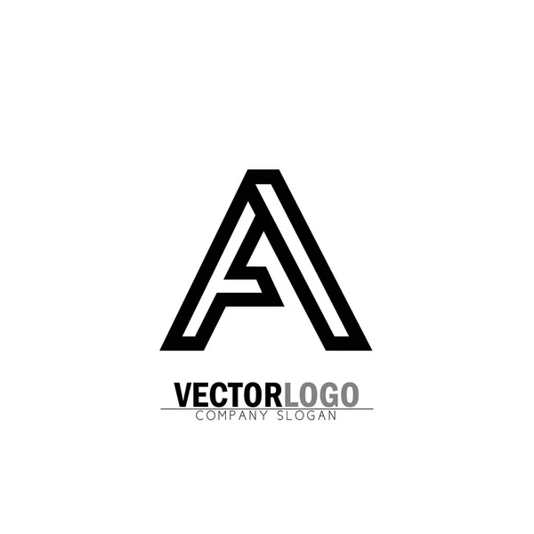 Vector logo diseño icono de línea creativa alfabeto símbolo de lett — Vector de stock