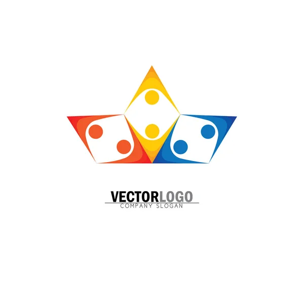 Ícones do logotipo do vetor de pessoas felizes coloridas abstratas — Vetor de Stock