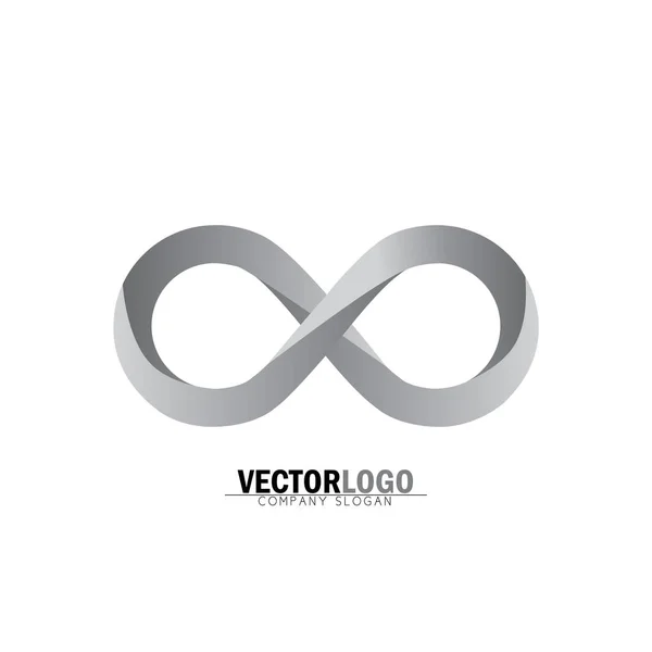 Infinity eller oändlig symbol i grå - vektor logo ikon Vektorgrafik