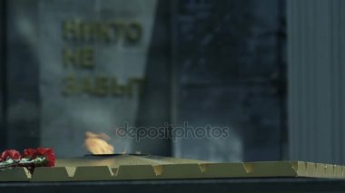 Savaş kahramanları Memorial'a makro sonsuz ateşe