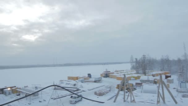 Belle Vue Depuis Site Construction Pont Sur Vaste Paysage Arctique — Video