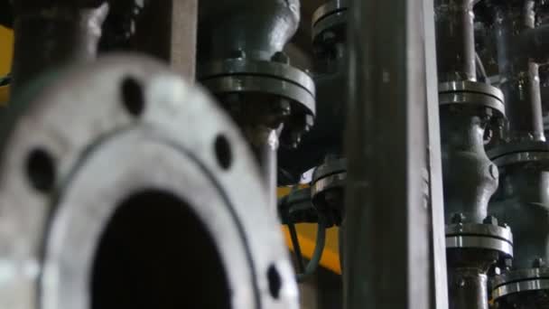 Detalhes de metal preto de equipamentos de trabalho — Vídeo de Stock