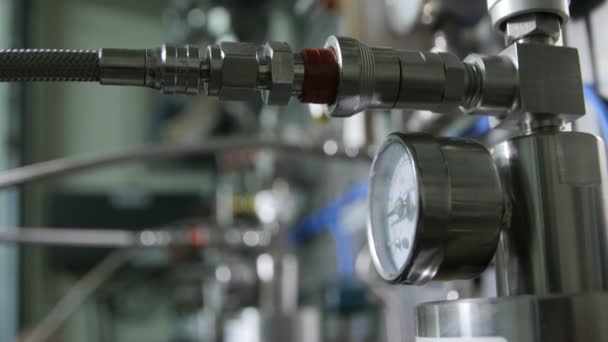 Control gauges with wires iron valves — Stock Footage Control gauges with wires iron valves Stock Video
