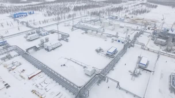 Большая территория завода по производству снега — стоковое видео