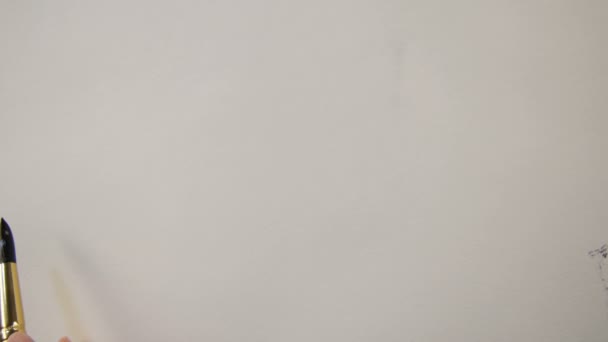 페인 터 종이에 넓은 브러시 스트로크 만들기 — 비디오