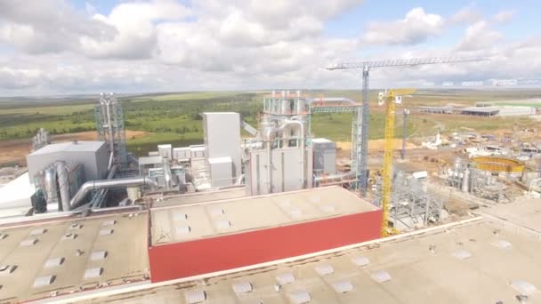 Large production plant with flat roofs — Stock Video