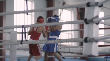 Erkekler hafif hall ringde boks  