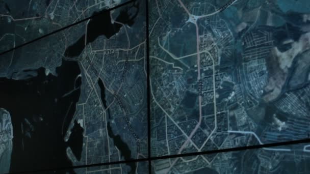 オブジェクトの計画と市の地図 — ストック動画