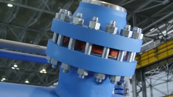Modern finished blue compressor — Stock Video