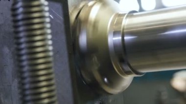 Closeup Yeni Metal Kompresör Detay Makine tarafından Grinded