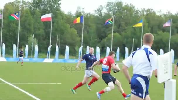 Interessantes und spannendes Rugby-Match — Stockvideo