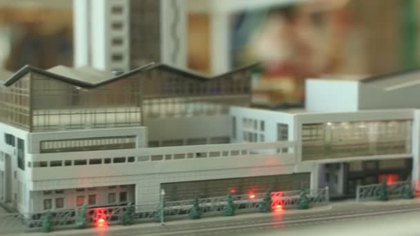 Modelo arquitectónico miniatura de ciudad — Vídeos de Stock