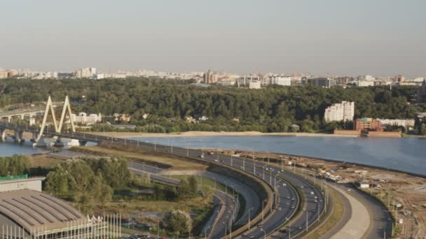 Kazan Ponte del Millennio e città moderna — Video Stock