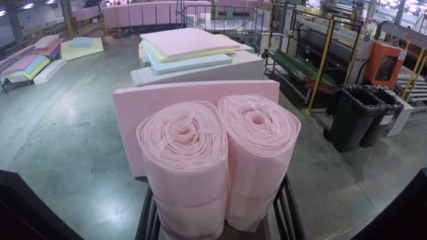 Vervoer van rubber rollen proces — Stockvideo