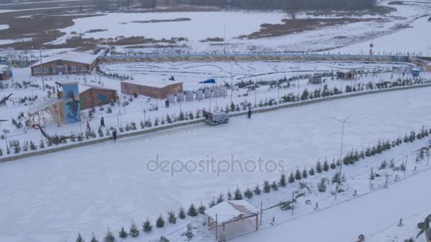 Vinter underhållning park territorium — Stockvideo