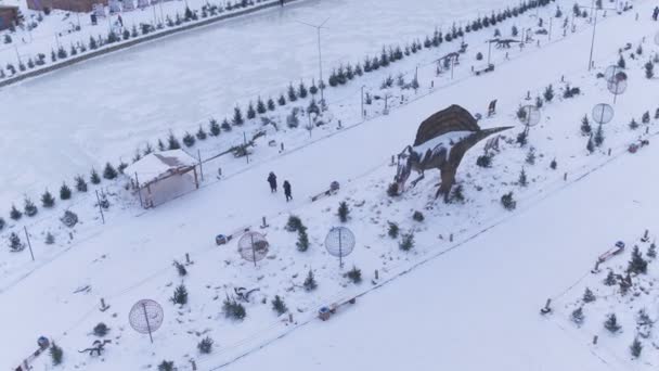 冬の娯楽公園の領土 — ストック動画