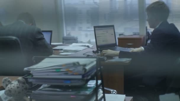 Kazaň Tatarstán Rusko Prosinec 2016 Zadek Mladé Kvalifikované Inženýr Obleku — Stock video
