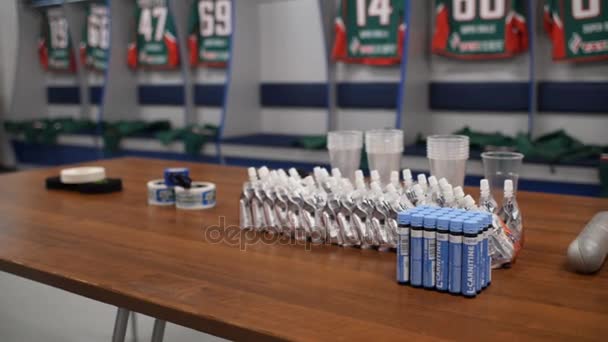 Kazan Tatarstan Russia September 2016 Camera Slowly Approaches Close Hockey — Stock Video