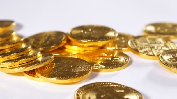 Utsikt över gyllene mynt — Stockvideo