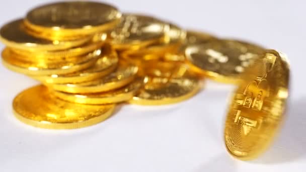 Widok na złote monety — Wideo stockowe