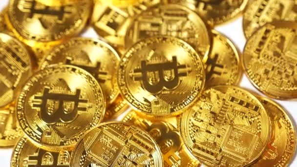 Modèle de bitcoins dorés — Video