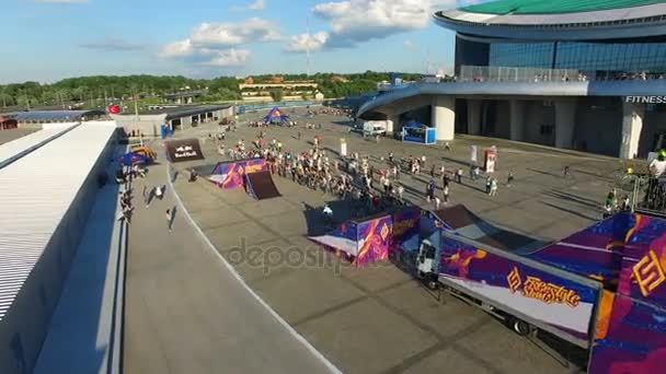 Kazan Tataristan Rusya Kasım 2017 Kamera Sinekler Doğa Sporları Gösterisi — Stok video