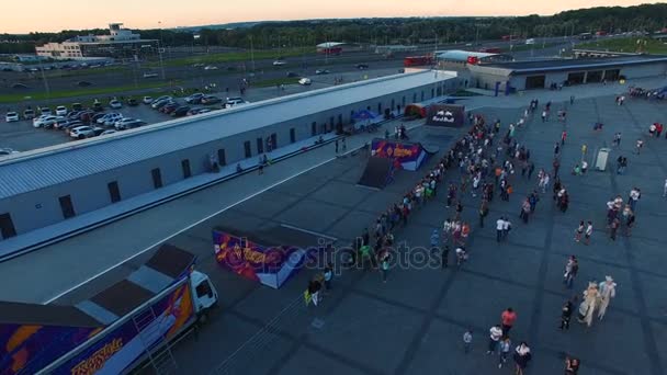 Kazan Tatarstan Rússia Novembro 2017 Flycam Move Acima Praça Com — Vídeo de Stock