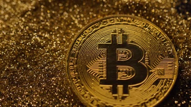 Modelo Brillo Macro Pertenece Moneda Bitcoin Utilizado Para Hacer Compras — Vídeos de Stock