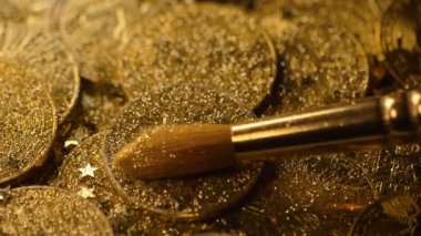 Makro fırça hareketleri hız sağlayan litecoin cryptocurrency oluşturulan sparkles modelinden temizler