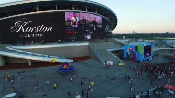 Kazan Tatarstan Russland November 2017 Drohne Kreist Über Versammelten Fans — Stockvideo