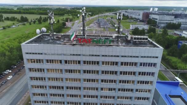 Kazan Tatarstan Rusland Augustus 2017 Upper Hoog Gebouw Van Fabriek — Stockvideo