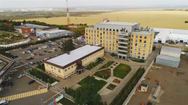 Kazan Tatarstan Rusland Augustus 2017 Drone Weergave Hoge Administratief Gebouw — Stockvideo