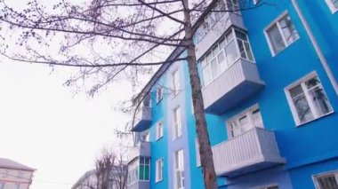 beautiful reconstructed dwelling building on winter street